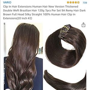 SOLD-Vario clip in real human hair extensions